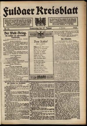 Ausgabe vom Donnerstag, den 27. Januar 1916.
