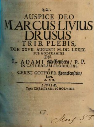Marcus Livius Drusus, Trib. Plebis