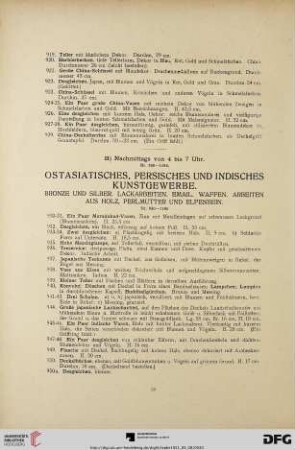 Ostasiatisches, persisches und indisches Kunstgewerbe. [...] (Nr. 930-1186)