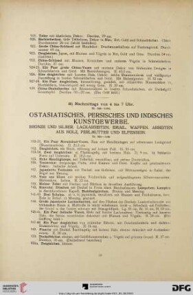 Ostasiatisches, persisches und indisches Kunstgewerbe. [...] (Nr. 930-1186)