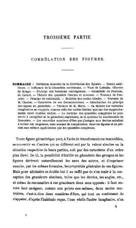 Troisième Partie. Corrélation des Figures.
