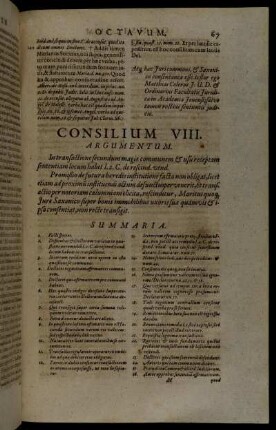 Consilium VIII.