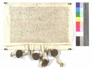 Sigmund und Conrat von Pfahlheim (Pfahlheim (Pfalhein)) verkaufen an Haintzen und Ulin Snyder zu Röhlingen die Lautwiese, hinter dem Dorf gelegen, für 40 Gulden.