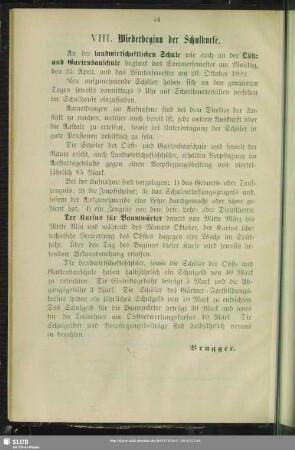 VIII. Wiederbeginn der Schulkurse