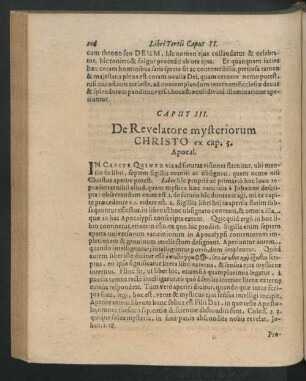 Caput III. De Revelatore mysteriorum Christo ex cap. 5. Apocal.