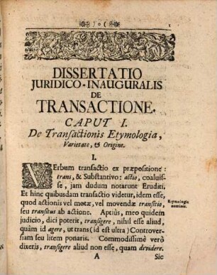 Diss. iur. inaug. de transactione