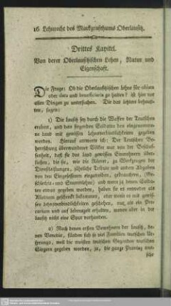 Drittes Kapitel. Von derer Oberlausitzischen Lehen, Natur und Eigenschaft