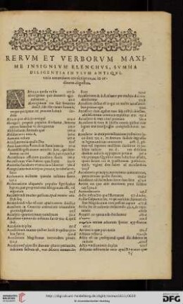 Rerum et verborum maxime insignum elenchus, summa diligentia in usum antiqui