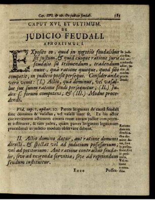 Caput XVI. Et Ultimum. De Judicio Feudali.