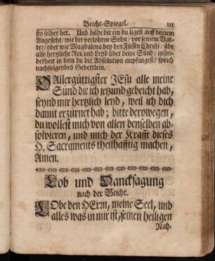 Lob und Dancksagung nach der Beicht