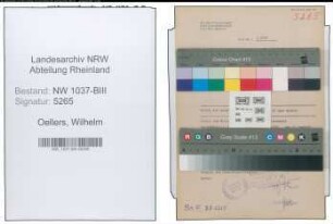 Entnazifizierung Wilhelm Oellers , geb. 10.03.1912 (Schornsteinfeger)