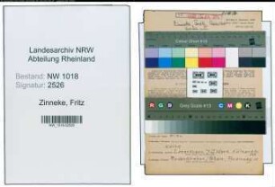 Entnazifizierung Fritz Zinneke , geb. 16.07.1896 (Chemiker)