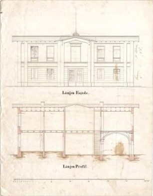 Reiffenstuel, Michael; Hintergebäude Graf Maldeghem - Ansicht, Längsschnitt