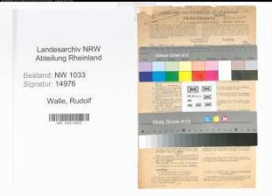 Entnazifizierung Rudolf Walle , geb. 17.01.1897 (Polizeiinspektor)