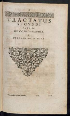 Tractatus Secundi Pars IX. De Cosmographia.