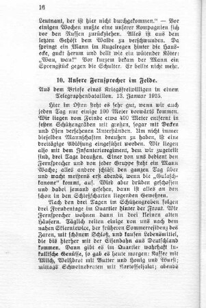 10. Unsere Fernsprecher im Felde.