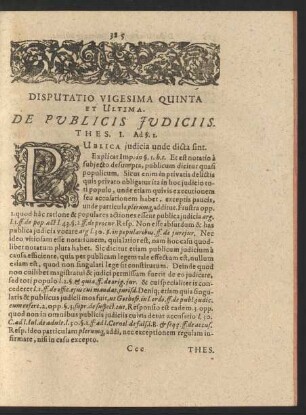 Disputatio Vigesima Quinta Et Ultima. De Publicis Judiciis.