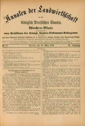 No. 12. Berlin, den 24. März 1869. IX. Jahrgang.