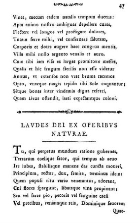 LAVDES DEI EX OPERIBVS NATVRAE.