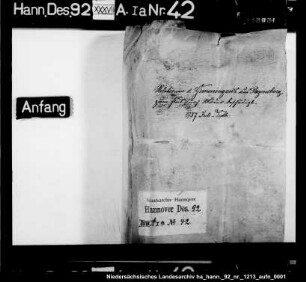 Relationen von Gemmingens aus Regensburg Enthält: auch Druckschriften (leichter Moderschaden)