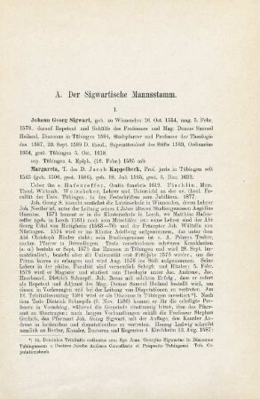 5-45 A. Der Sigwartsche Mannsstamm