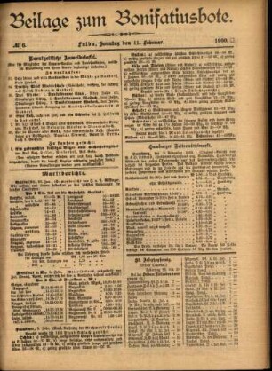Zweite Ausgabe vom Sonntag, den 11. Februar 1900.