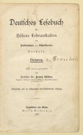 Vorstufe = Oktava, [Schülerband]: [Vorstufe = Oktava, [Schülerband]]