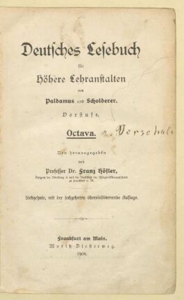 Vorstufe = Oktava, [Schülerband]: [Vorstufe = Oktava, [Schülerband]]