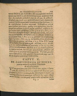 Caput V. De Convenientia Et Discrepantia utriusque mysterii Trinitatis & Incarnationis.