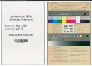 Entnazifizierung Heinrich Urselmann , geb. 04.06.1886 (Labortechniker)