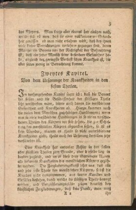 Zweytes Kapitel. Von dem Ursprunge der Krankheiten in den festen Theilen