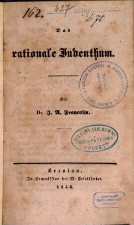 Das rationale Judenthum