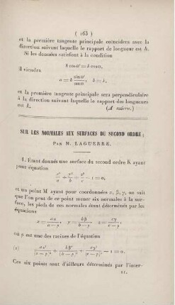 Sur les normales aux surfaces du second ordre.
