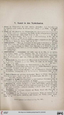 1-30V. Kunst in den Niederlanden (Nr. 1-515)