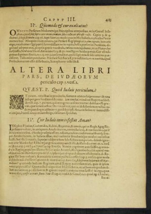 Altera Libri Pars, De Iudaeorum periculo ...