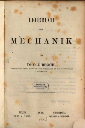 Lehrbuch der Mechanik