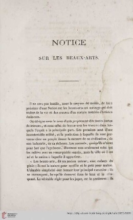 Notice sur les beaux-arts