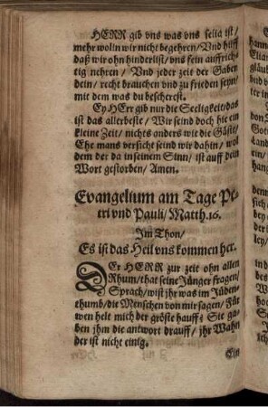Evangelium am Tage Petri und Pauli/ Matth. 16.