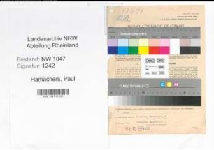 Entnazifizierung Paul Hamachers , geb. 12.03.1898 (Angestellter)