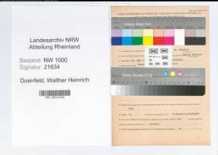 Entnazifizierung Walther Heinrich Duerrfeld, geb. 24.06.1899 (Ingenieur)