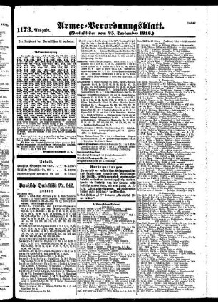 1173.Ausgabe. Montag, 25. September 1916