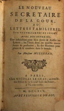 Le nouveau secretaire de la cour
