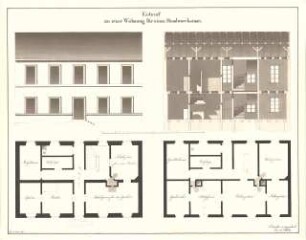 Mühe, Anton; Wohnung für einen Handwerksmann - Aufriss, Grundrisse, Schnitt