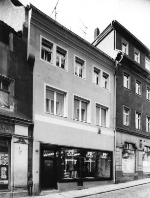 Meißen-Altstadt, Fleischergasse 15. Wohnhaus mit Laden (17. Jh.). Straßenansicht