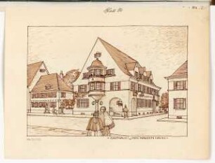 Gasthaus in einer Kleinstadt Monatskonkurrenz November 1917: Perspektivische Ansicht