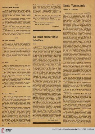 Ein Brief meiner Base Schalôme