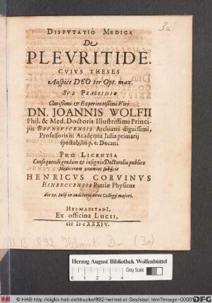 Disputatio Medica De Pleuritide
