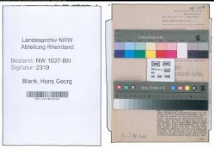 Entnazifizierung Hans Georg Blank , geb. 10.03.1910 (Betriebsleiter)