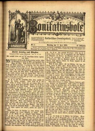 Erste Ausgabe vom Sonntag, den 16. Juni 1895.
