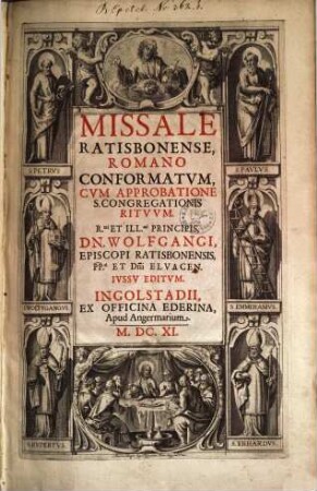 Missale Ratisbonense, Romano Conformatum : Cum Approbatione S. Congregationis Rituum